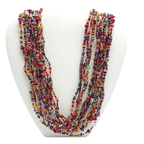 Joan Rivers Multi-Strand Beaded Necklace With Gold Tone Clasp - Picture 1 of 7